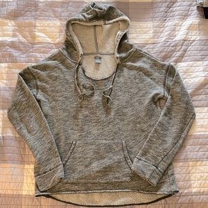 Aerie Gray Terry Hooded Pullover